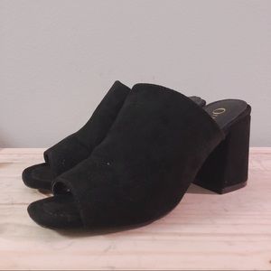 Black Suede Mules